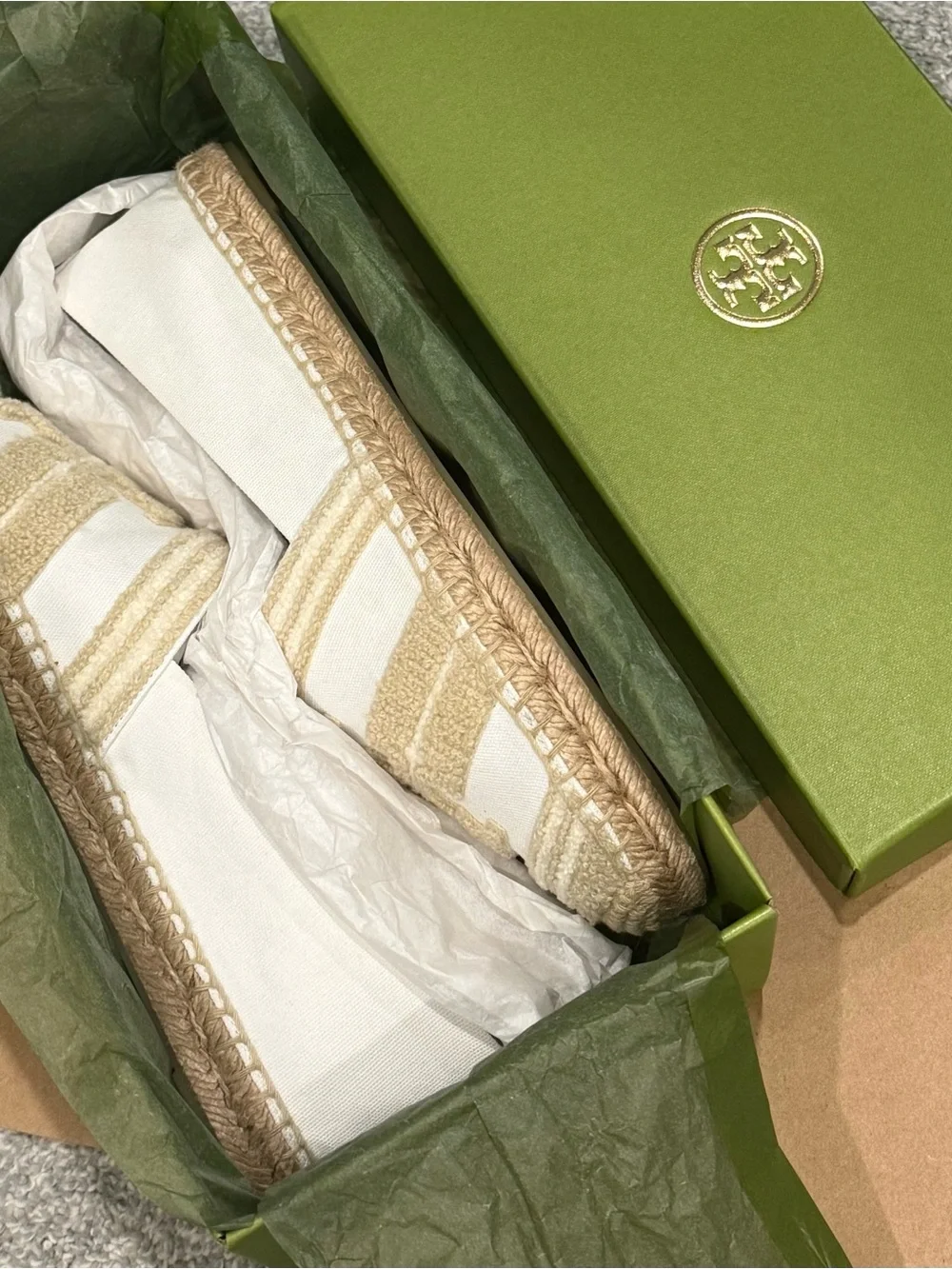 Tory Burch Double T Espadrille Slip-On Flats